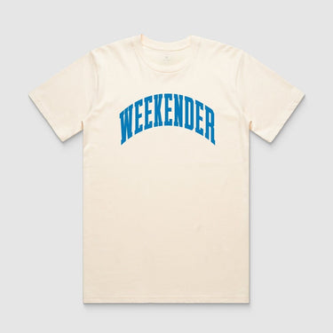 Cream Weekender Varsity Tee - Because Weekend
